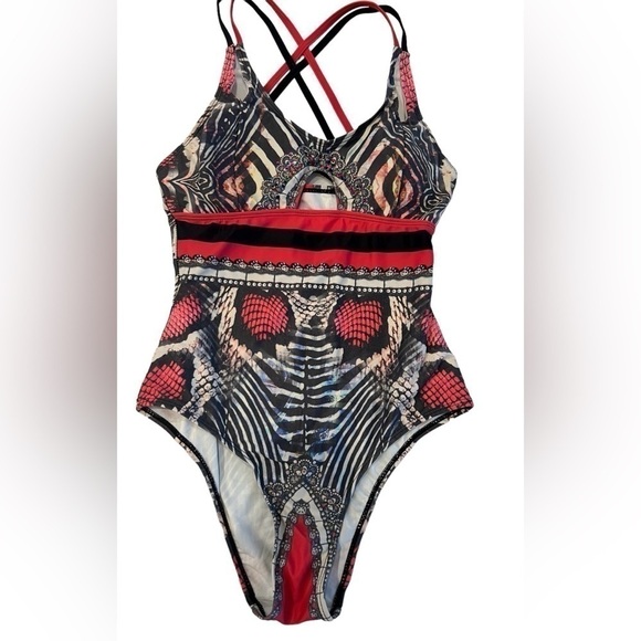 Boho Print One Piece Swimsuit - Picture 1 of 6
